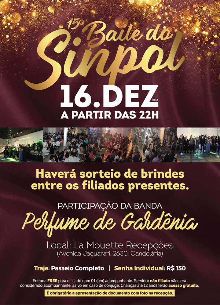 Baile de fim de ano do SINPOL-RN será dia 16 de dezembro | Sinpol/RN Baile de fim de ano do SINPOL-RN será dia 16 de dezembro | Sinpol/RN