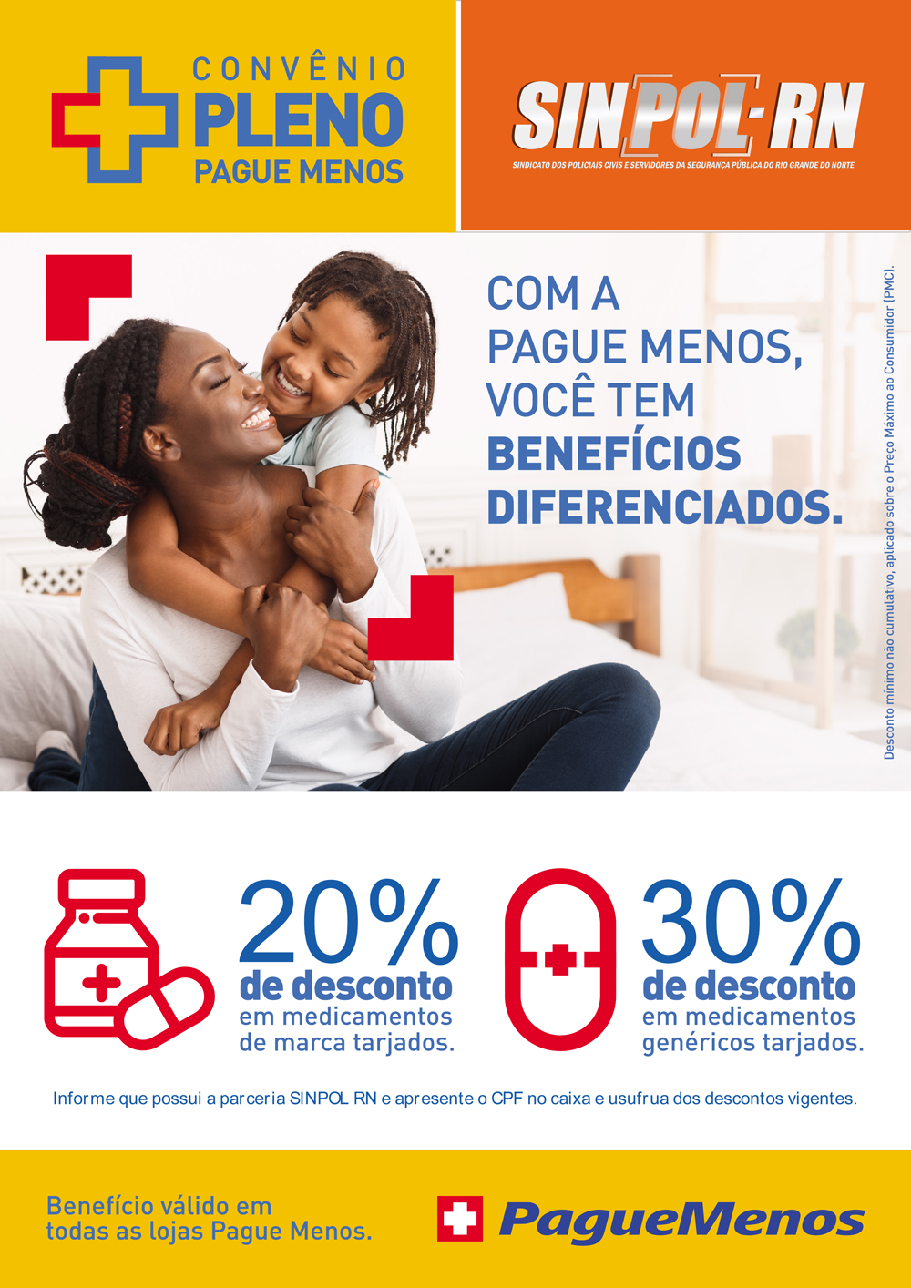 SINPOL-RN faz parceria para descontos na Pague Menos | Sinpol/RN